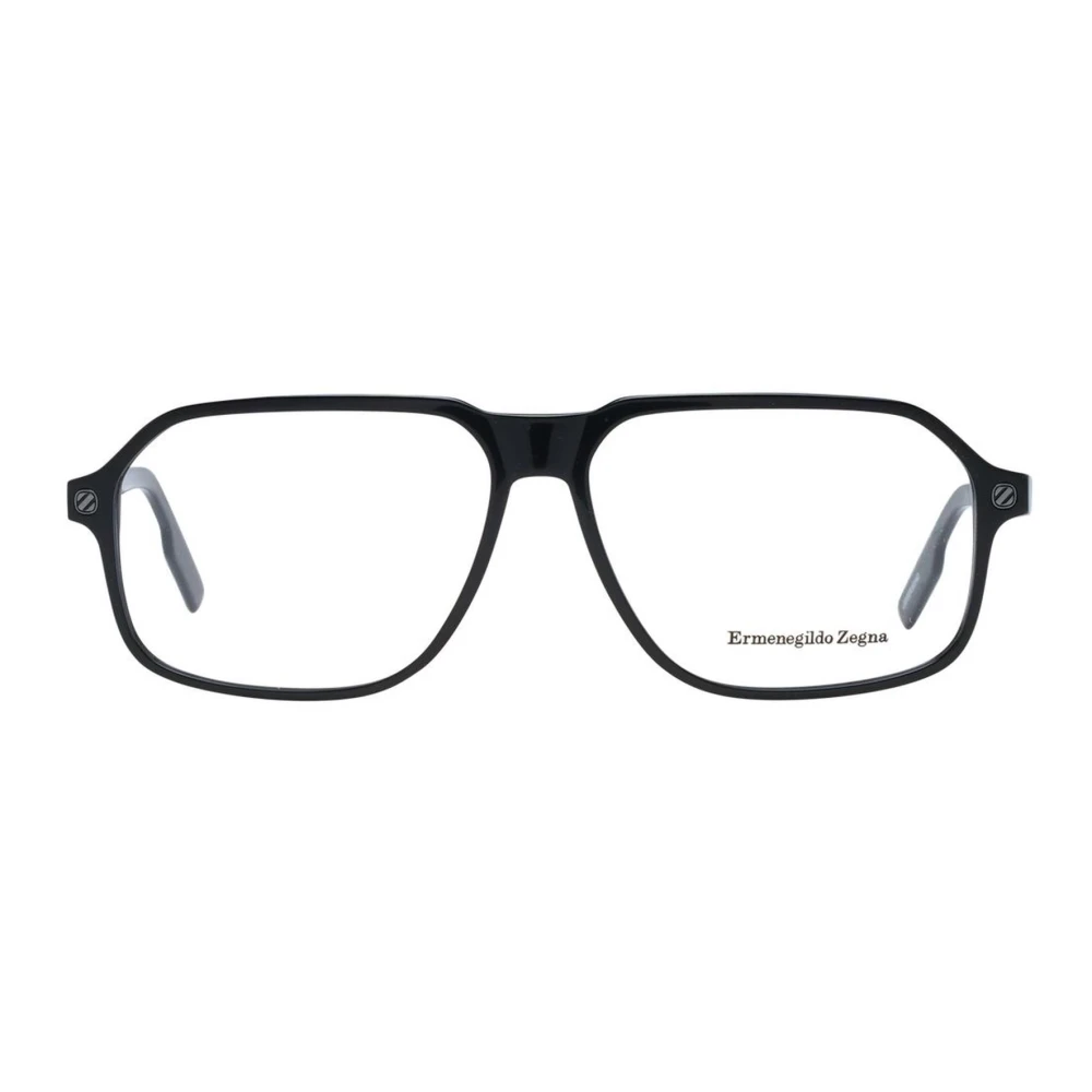 Ermenegildo Zegna Zwarte Aviator Optische Frames Black Heren