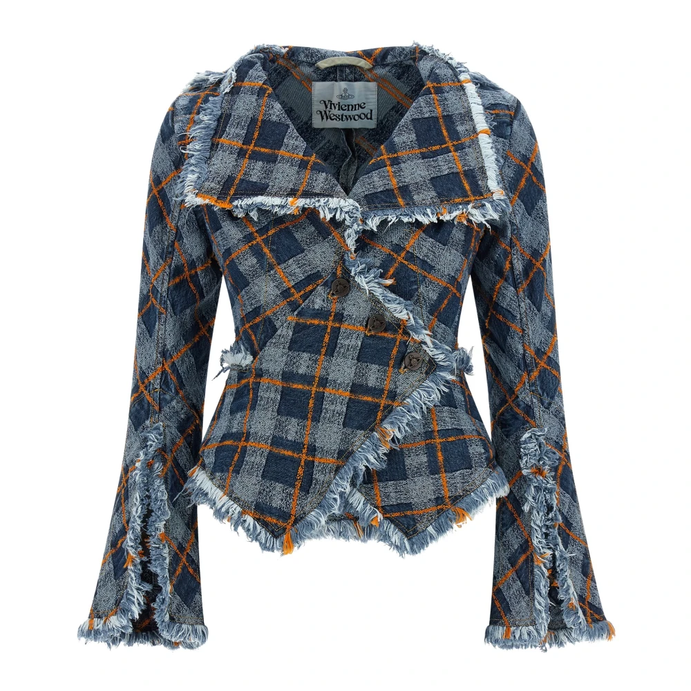 Vivienne Westwood Women's Multicolor Worth More Jacquard Denim Blazer - Denim Jackets - Xl - Jackets