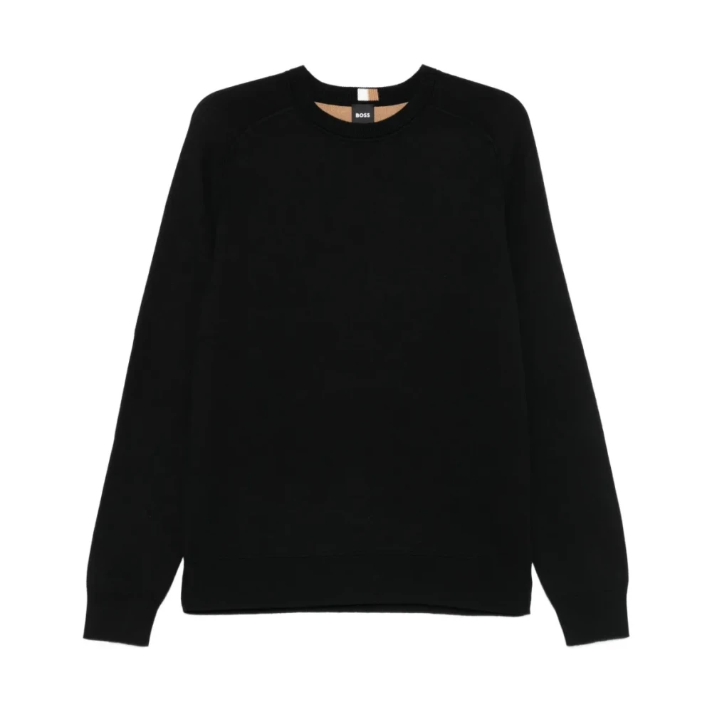 Hugo Men's Black Round-Neck Knitwear, Xl, Hidoneo Jumper