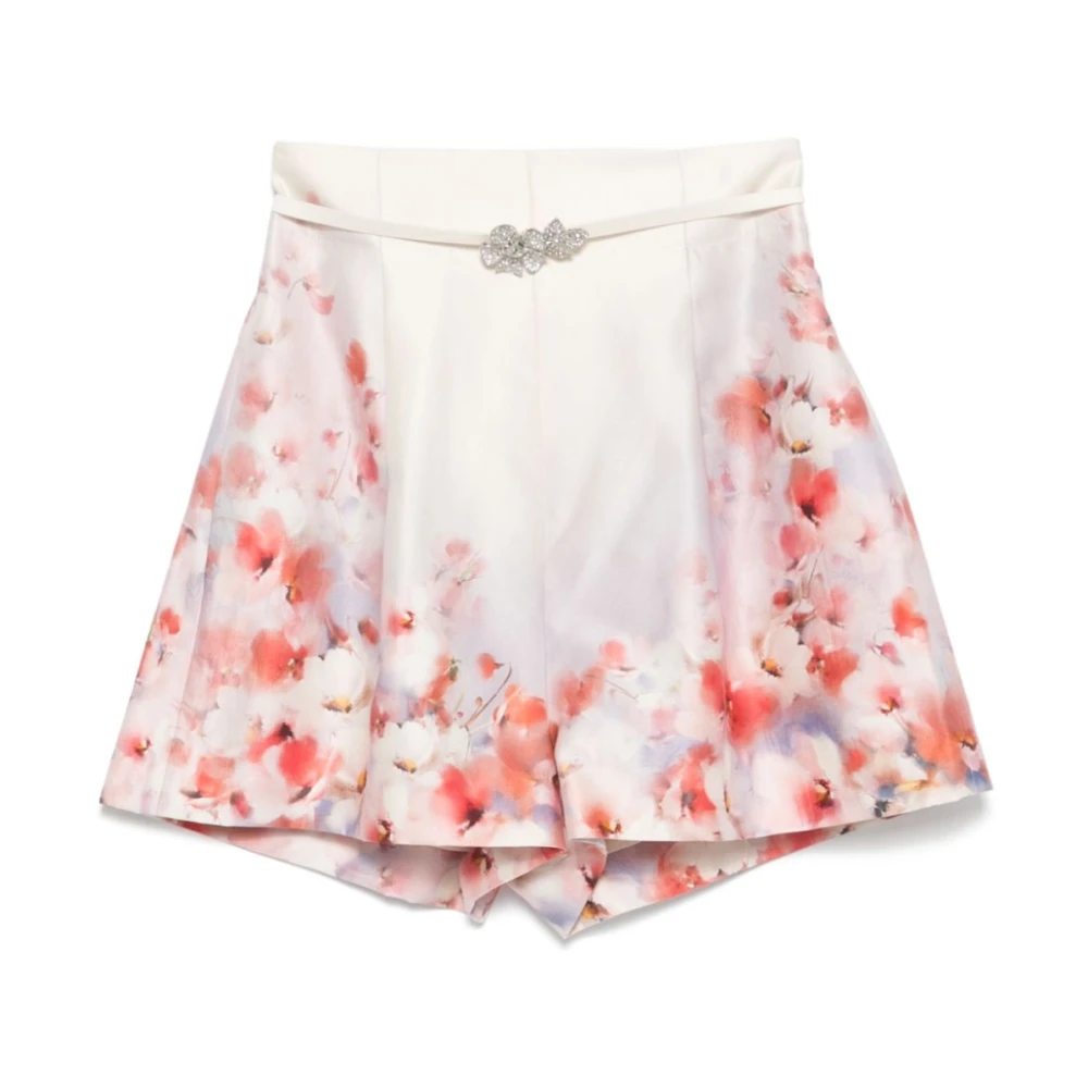 Zimmermann Rode Shorts met Afneembare Riem Multicolor Dames