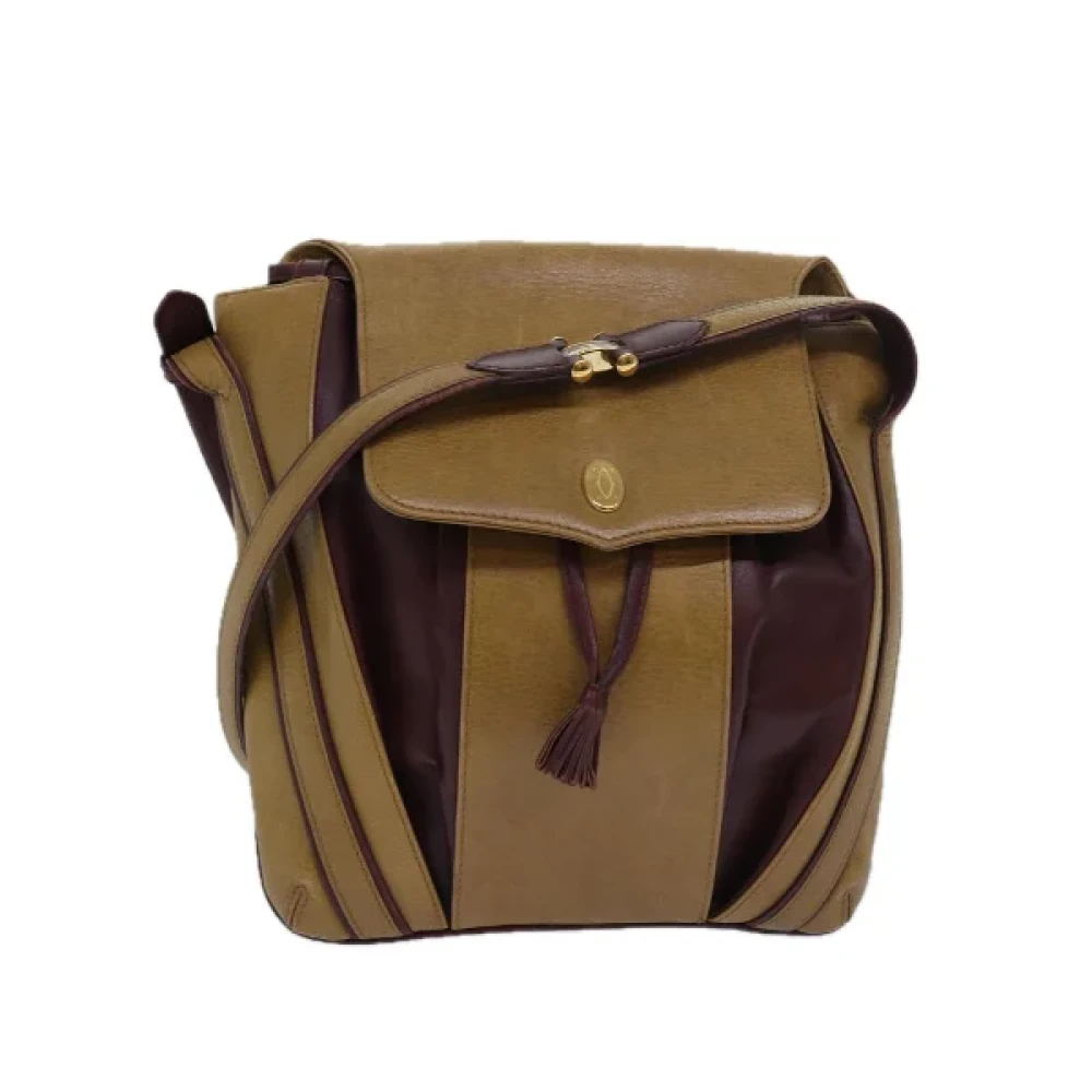 Cartier Vintage Pre-owned Leather shoulder-bags Beige Dames