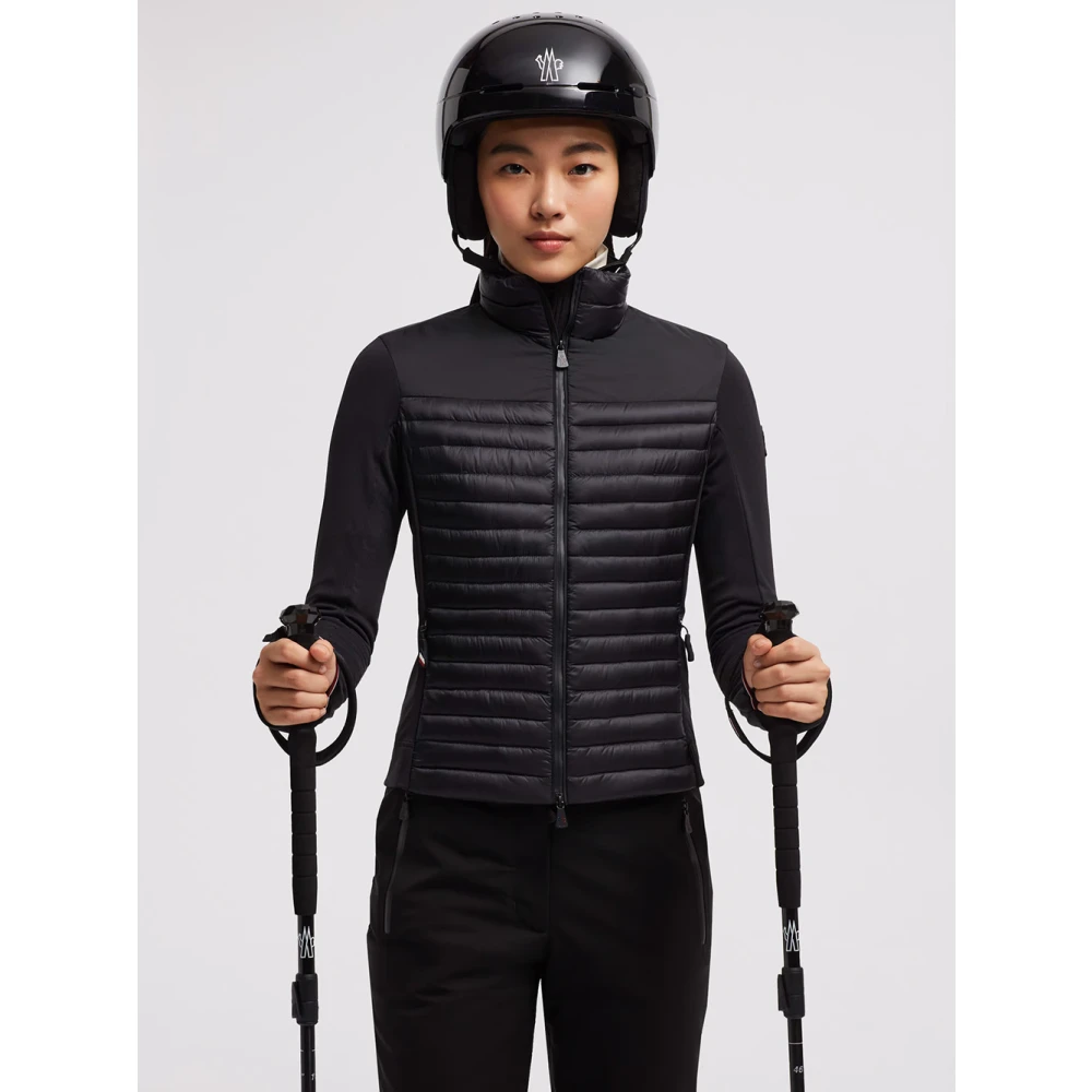 Moncler Zwarte Sweater Activewear Waterafstotend Rits Black Dames