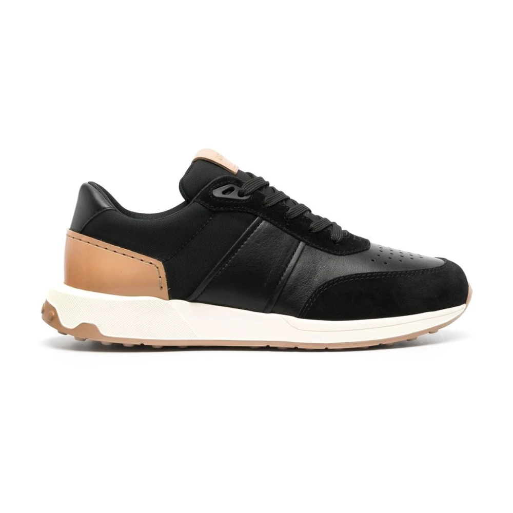 Tod’s Zwarte platte schoenen met streepdetail Heren Schoenen