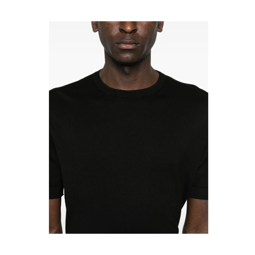 Ermenegildo Zegna Zwart Crew Neck T-shirt Black Heren