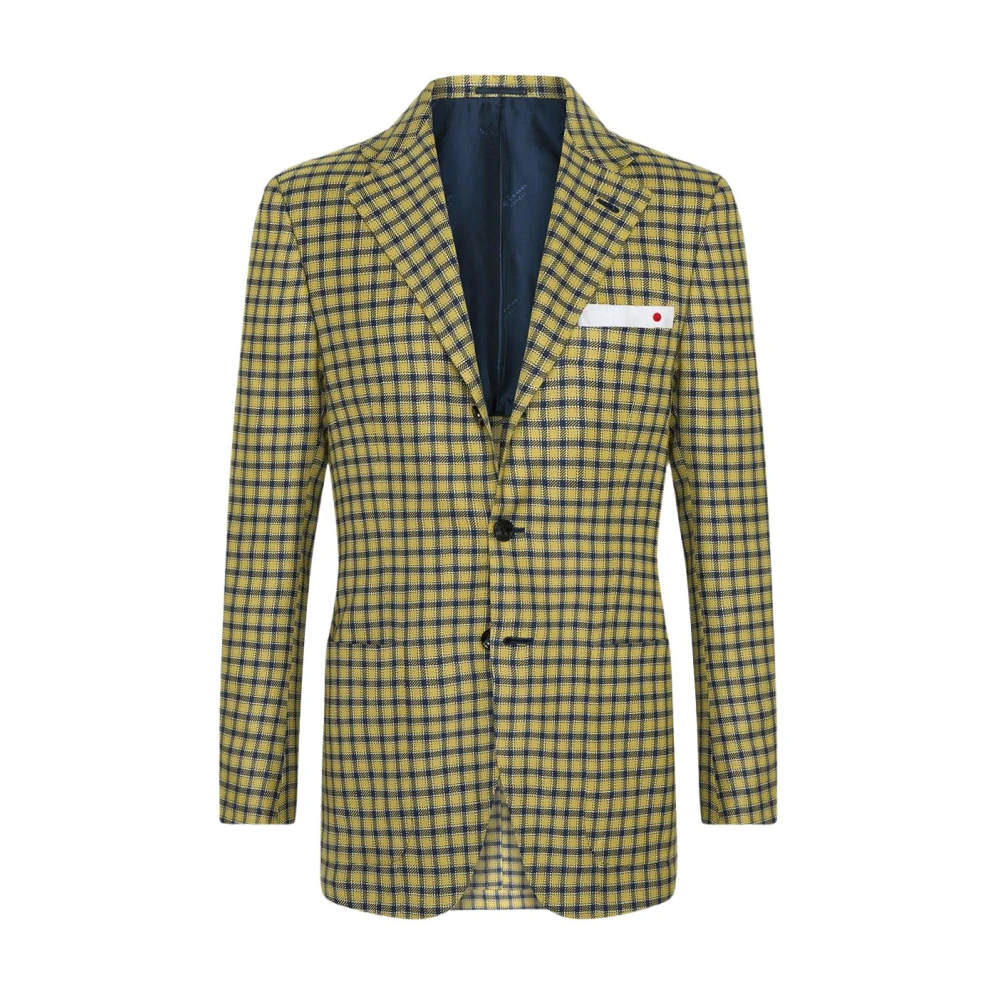 Kiton Luxe Micro Check Blazer Multicolor Heren