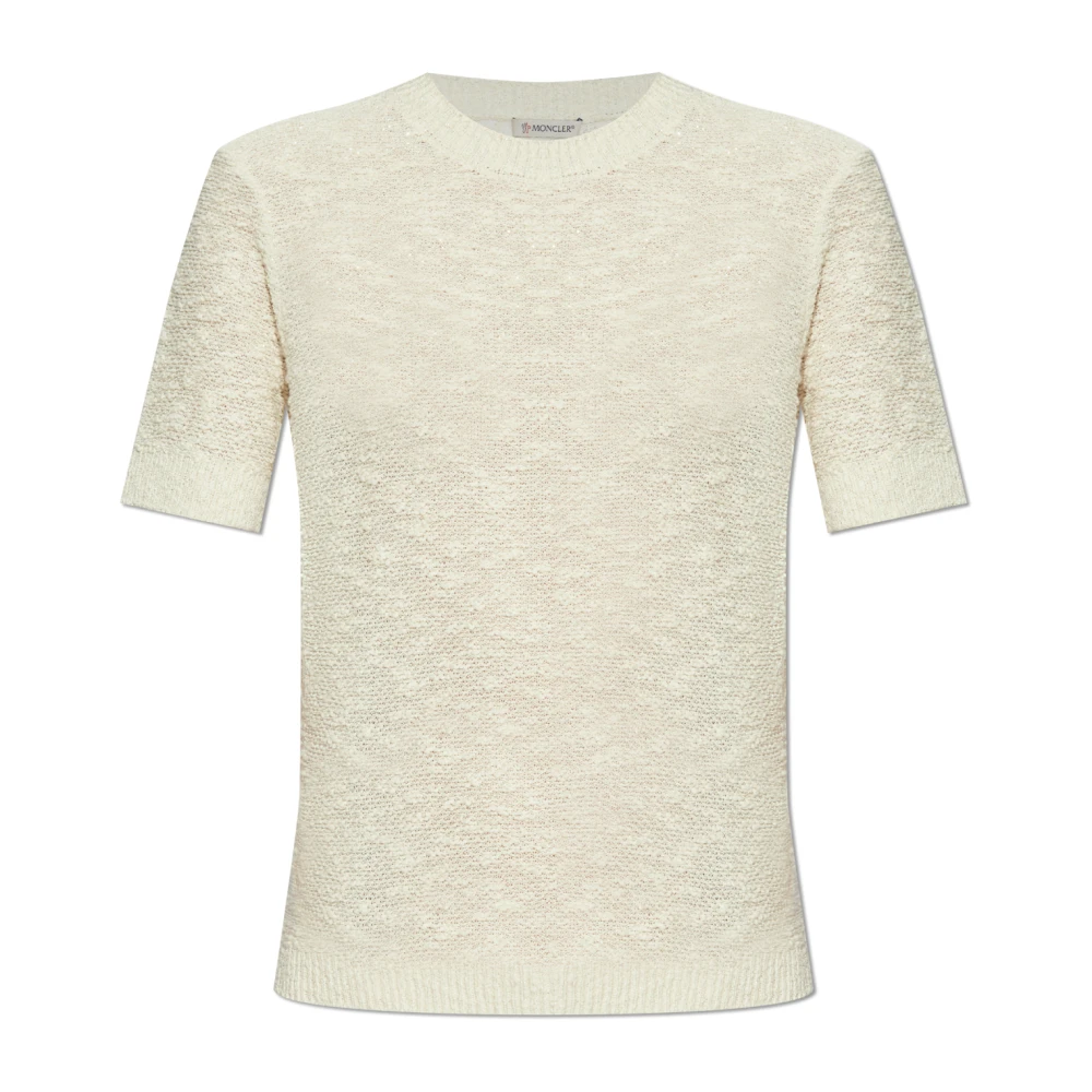 Moncler Trui met glinsterend garen Beige Dames
