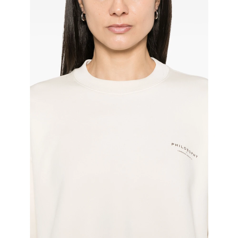 Philosophy di Lorenzo Serafini Biologisch Gerecyclede Amerikaanse Sweater Ivoor Fantasie White Dames