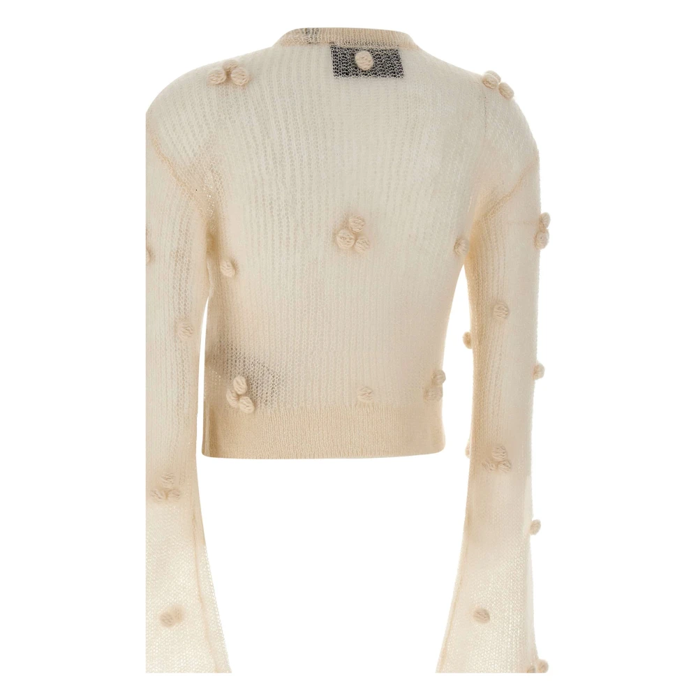 Rotate Birger Christensen Witte Gebreide Trui met Uitlopende Manchetten White Dames