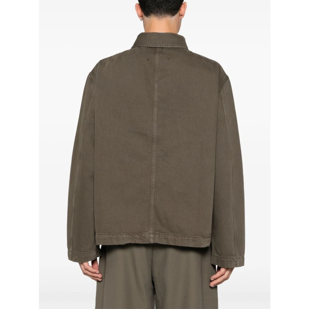 Studio Nicholson Taupe Denim Jack met Zakken Brown Heren