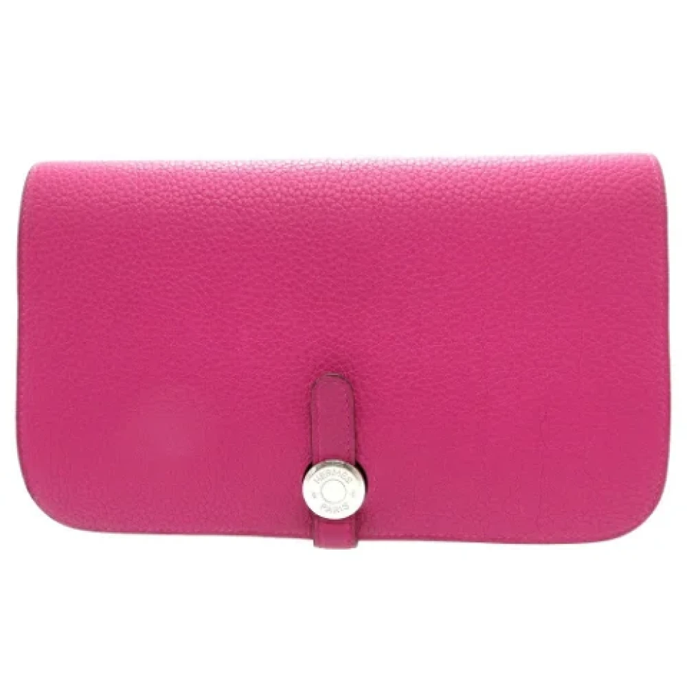 Hermès Vintage Pre-owned Canvas wallets Pink Dames