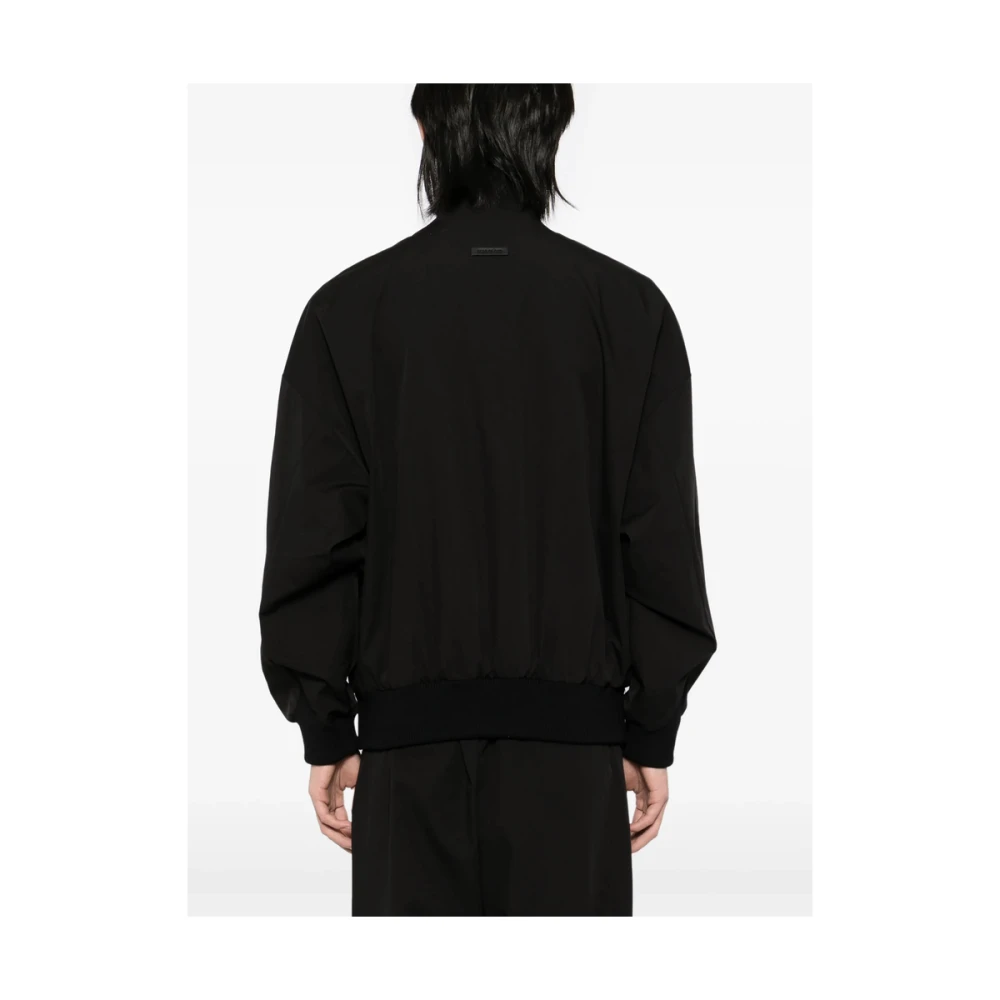 Fear Of God Zwarte Jas met Ritssluiting en Ribdetails Black Heren