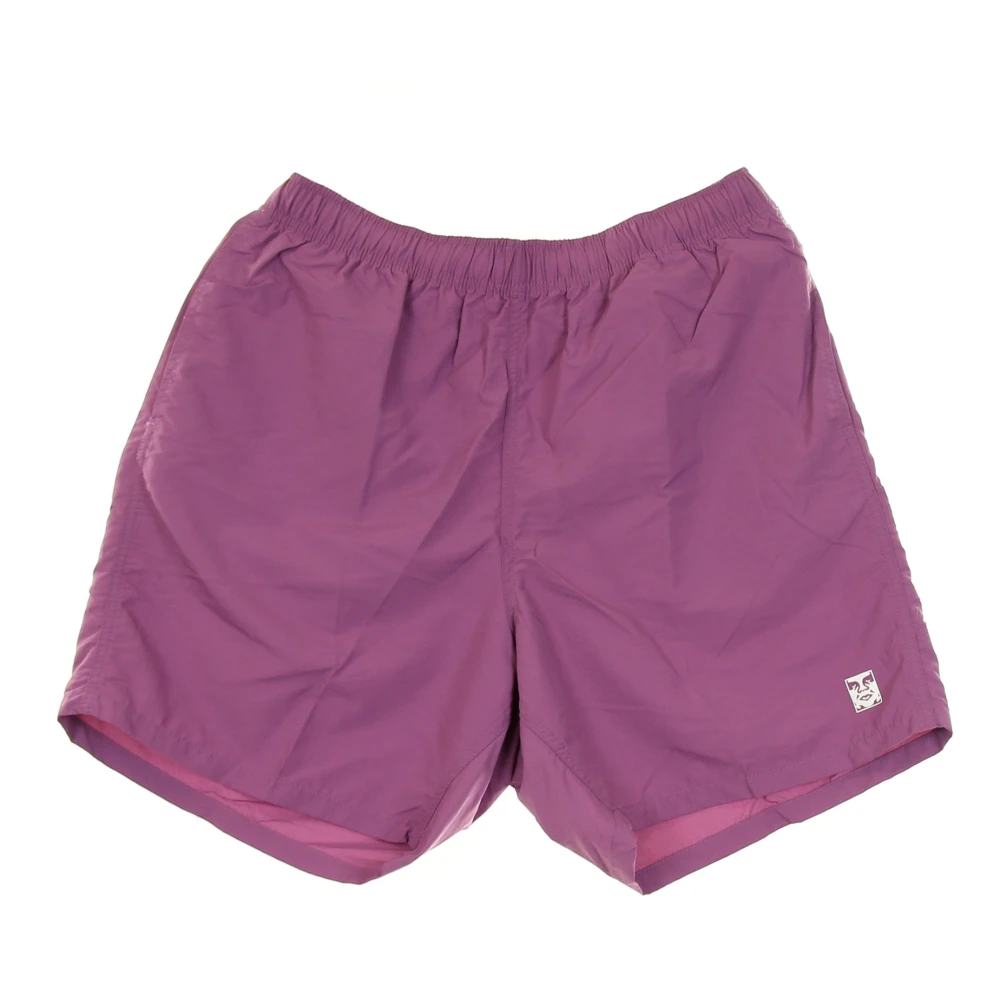 Obey Paarse Nitro Heren Shorts Lichtgewicht Stof Purple Heren