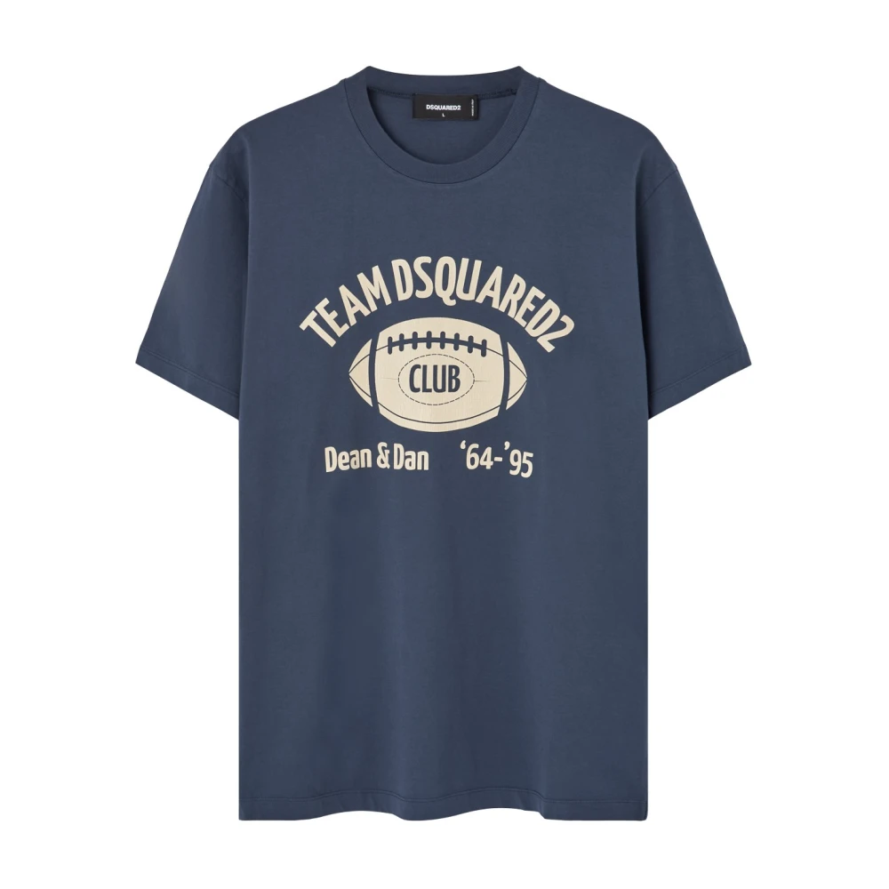 Dsquared2 Blauw bedrukt herenshirt Blue Heren