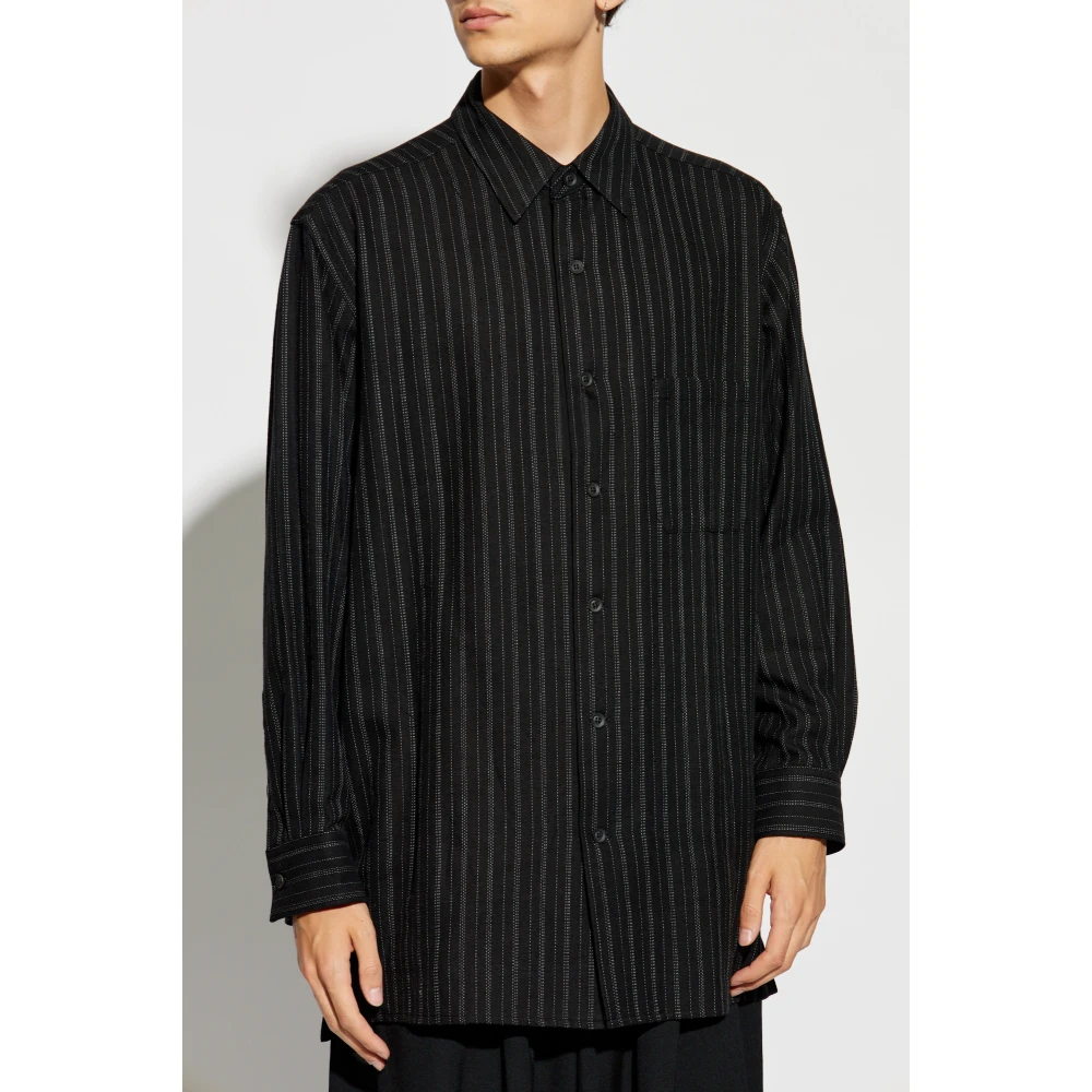 Y-3 Gestreept overhemd Black Heren