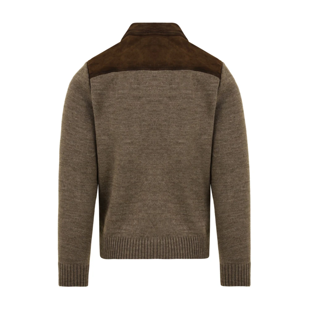 The Jack Leathers Bruine Gebreide Leren Jas Samu Model Brown Heren