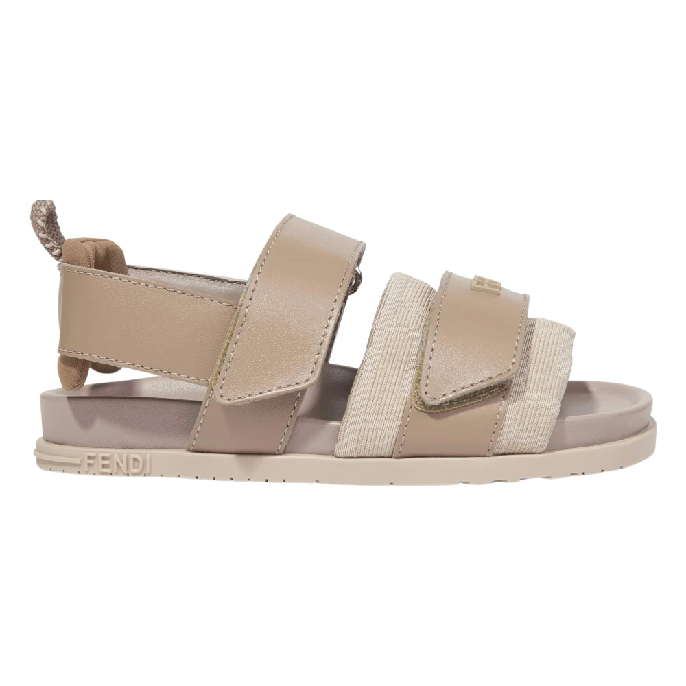 Fendi Unisex Kids Beige Kids Sandals, 28 Eu, Ff Logo Sandals