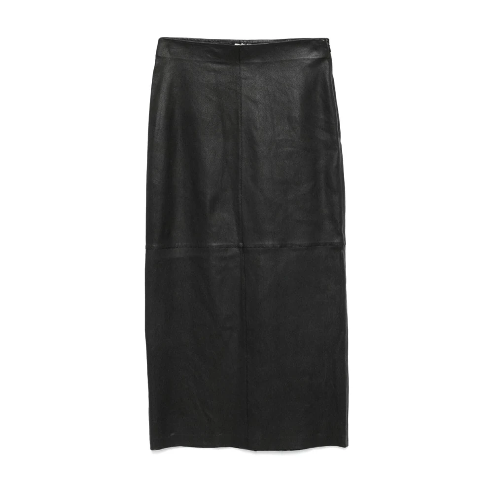 Alysi Stretch Leren Tube Rok Zwart Black Dames