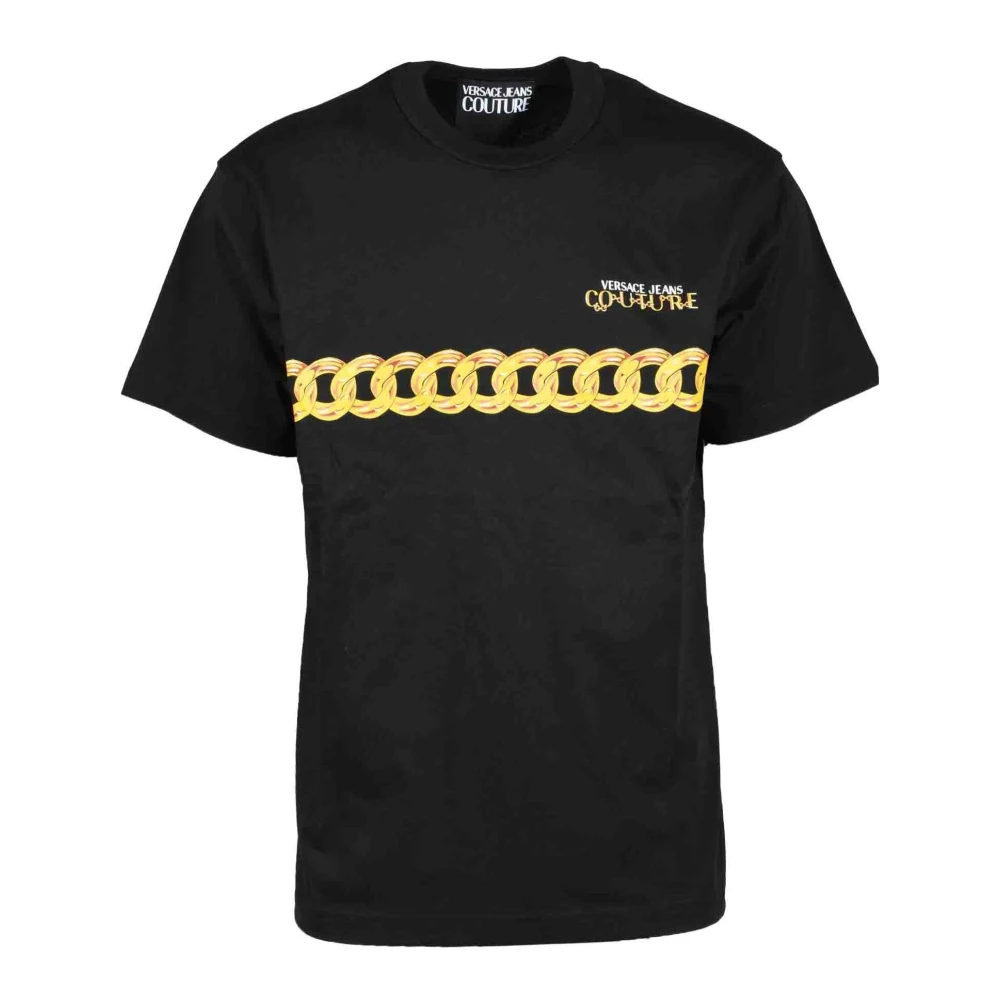 Versace Jeans Couture Katoenen T-shirt met stijlvol ontwerp Black Heren