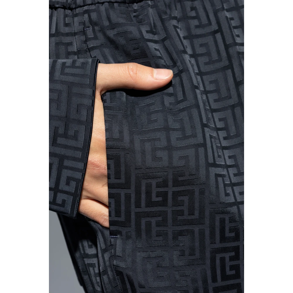 Balmain Monogram Broek Blue Heren