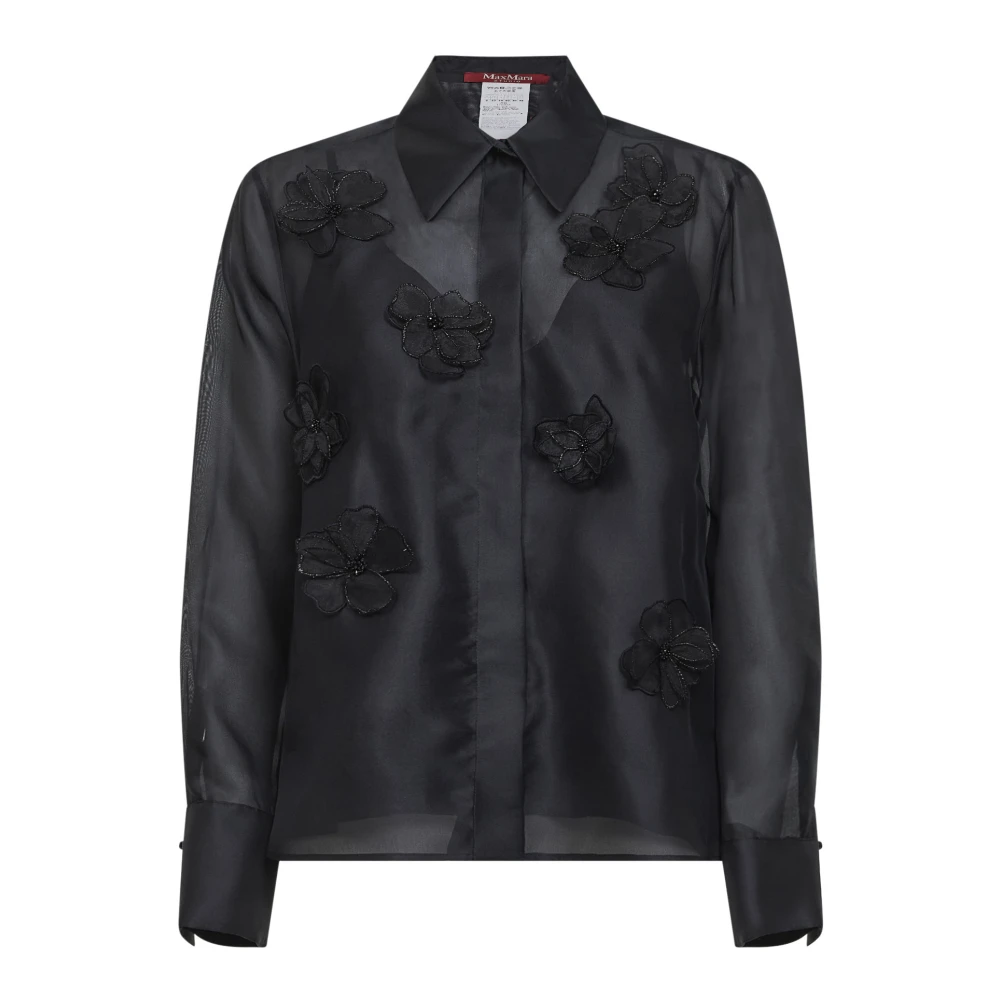 Max Mara Studio Embellished Shirt - Female - Shirts - Black - L - Blouses & Shirts