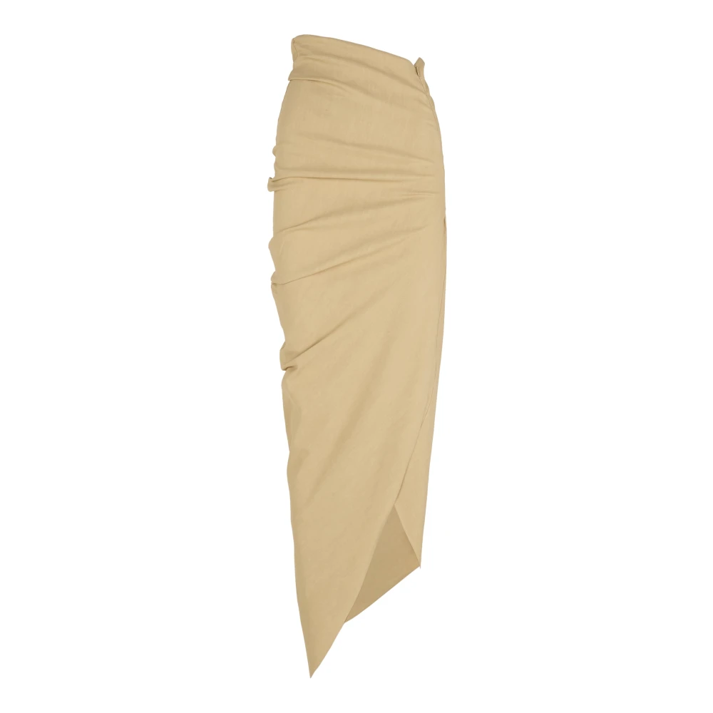 Cortana Beige Asymmetrische Zoom Gedrapeerde Rok Beige Dames