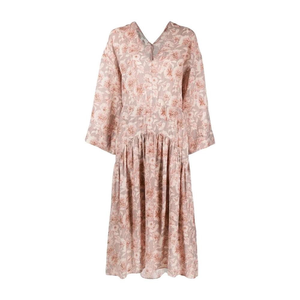 Vince Roze Dahlia V-hals Midi Jurk Multicolor Dames