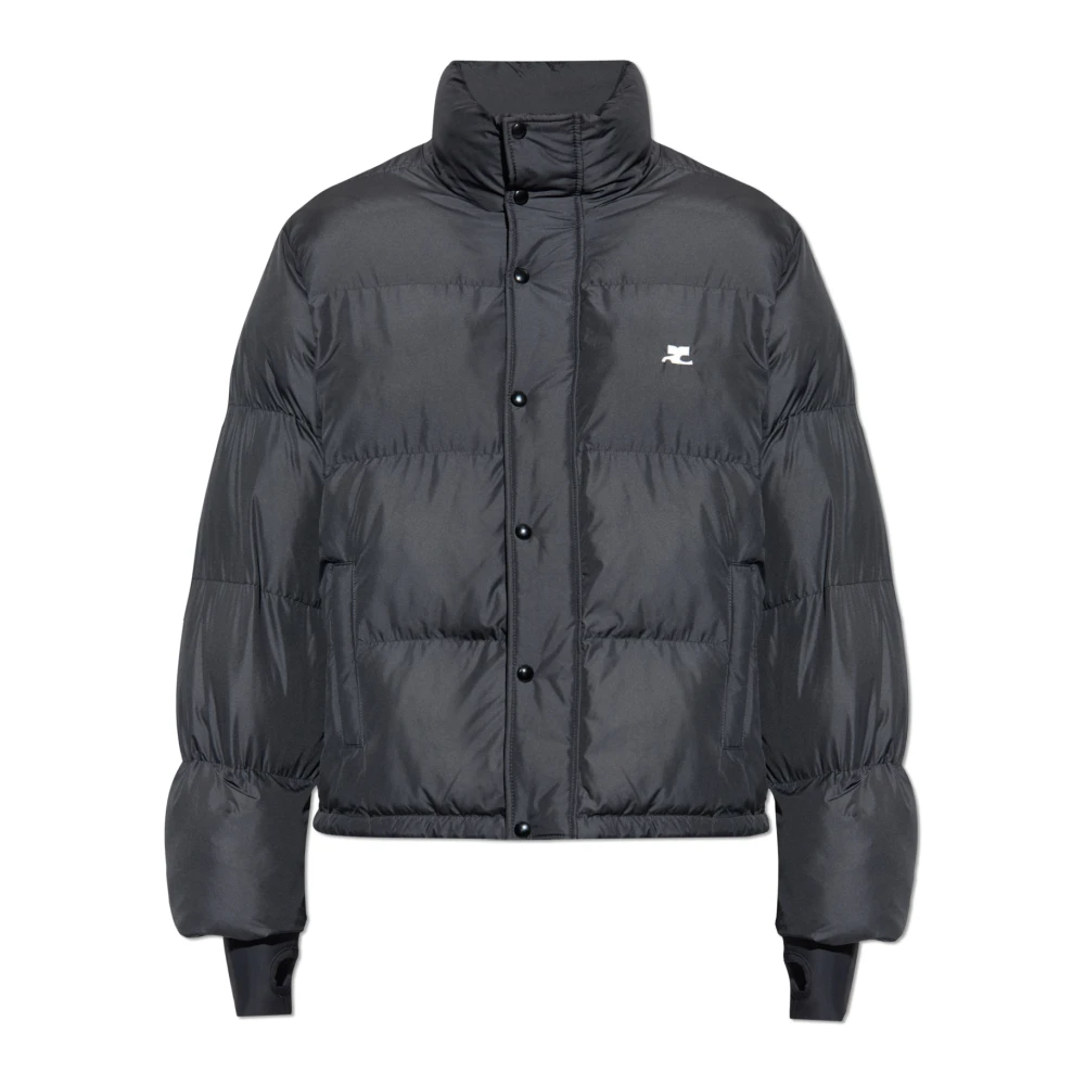 Courrèges Men's Black Insulated Jacket With Logo