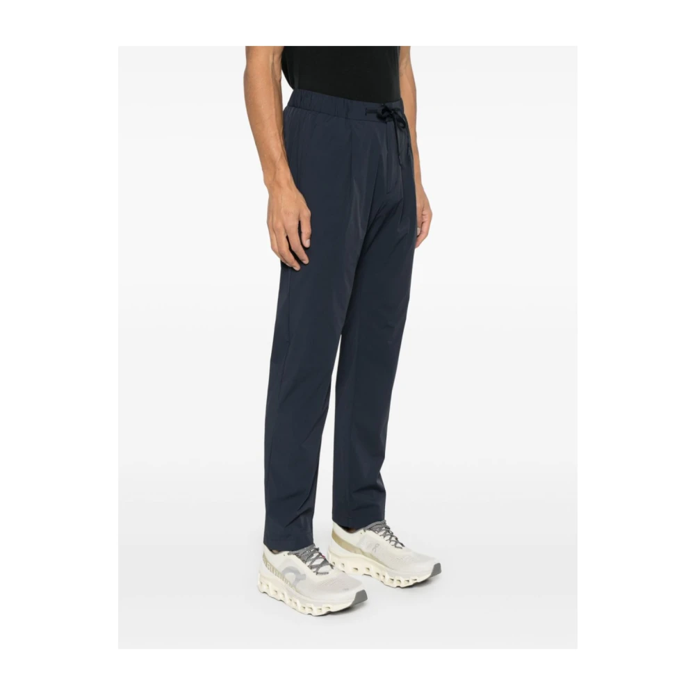 Herno Elastische Broek met Trekkoord en Plooidetails Blue Heren