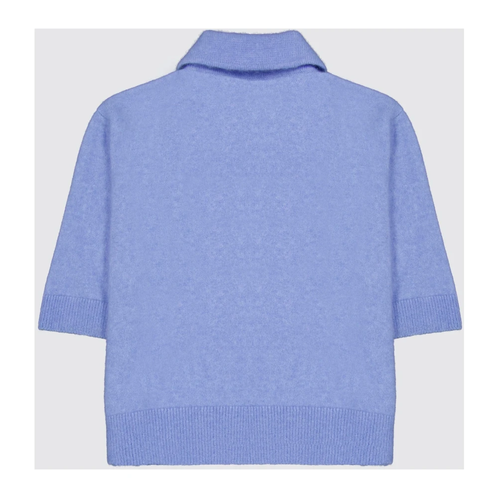 Laneus Korte Mouw Cashmere Zijde Polo Shirt Blue Dames
