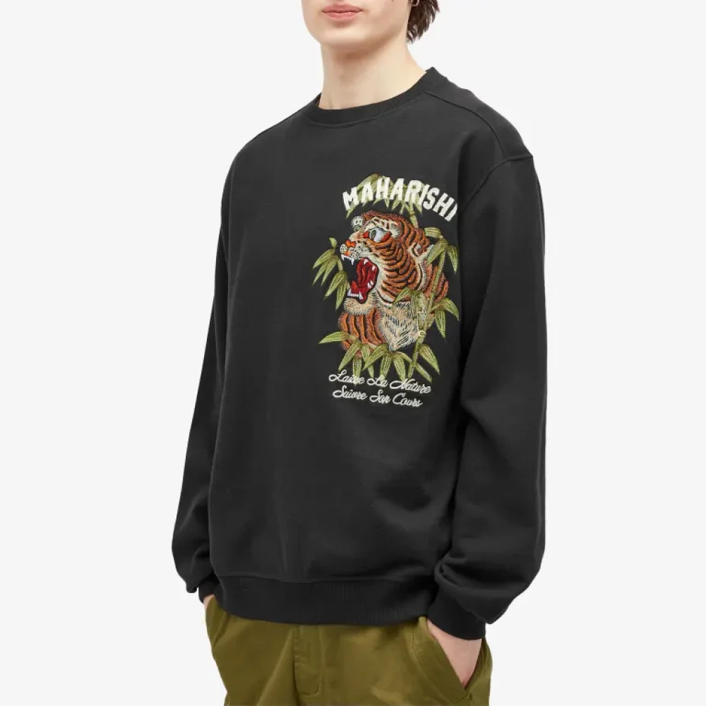 Maharishi Tijger Geborduurde Sweater Zwart Black Heren