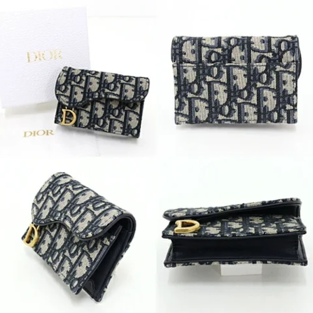 Dior Vintage Pre-owned Canvas wallets Blue Dames