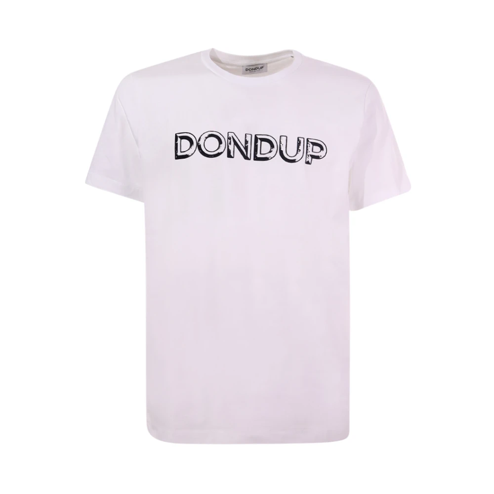 Dondup Witte Crew-neck T-shirt met Logo White Heren