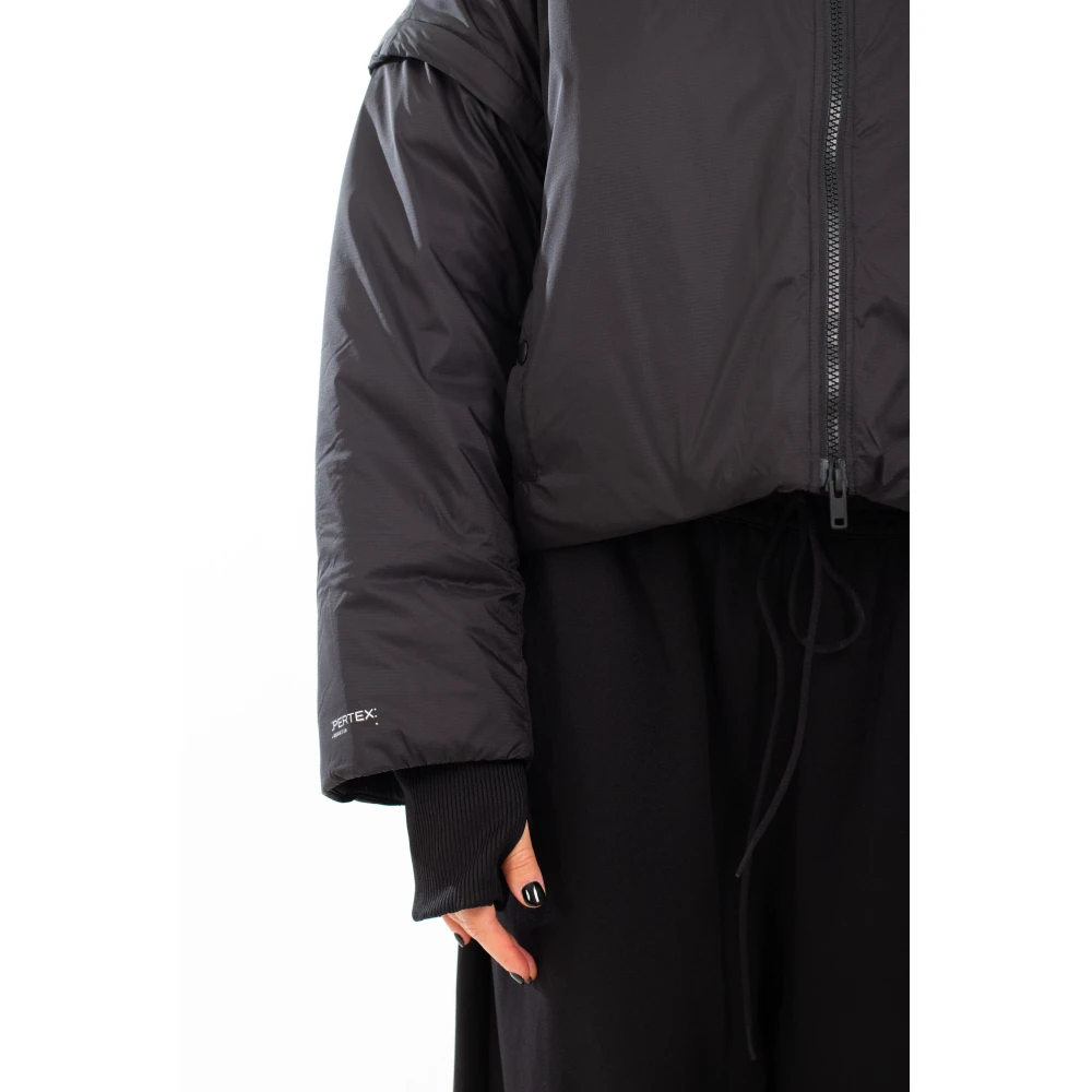 Y-3 Zwarte Geknipte Gewatteerde Jas Black Dames