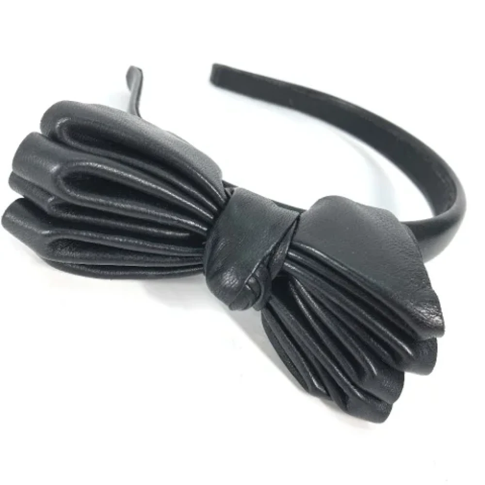 Miu Pre-owned Leather hair-accessories Black Dames