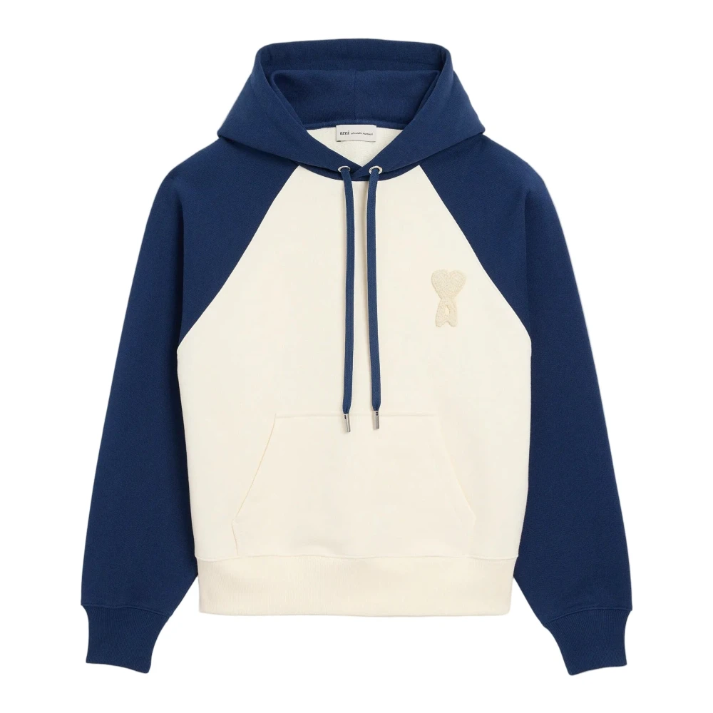 Ami Paris Men's White Hoodies, S, Hoodies
