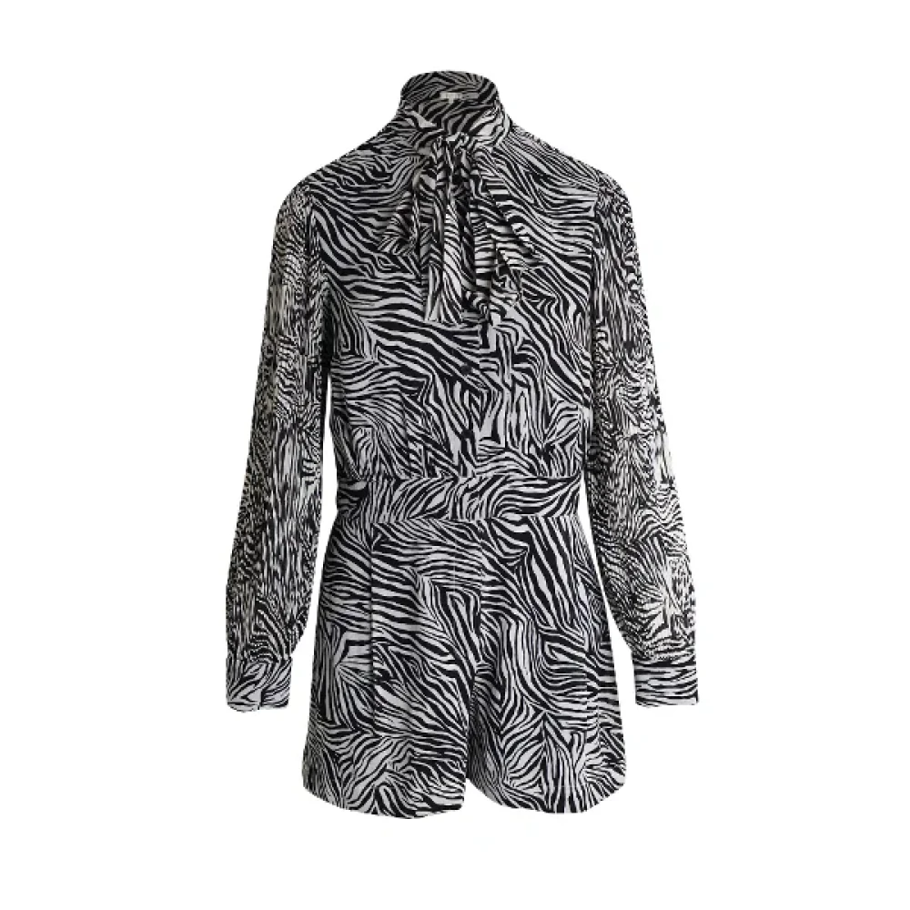 Michael Kors Pre-owned Polyester Jumpsuit met Dierenprint Gray Dames