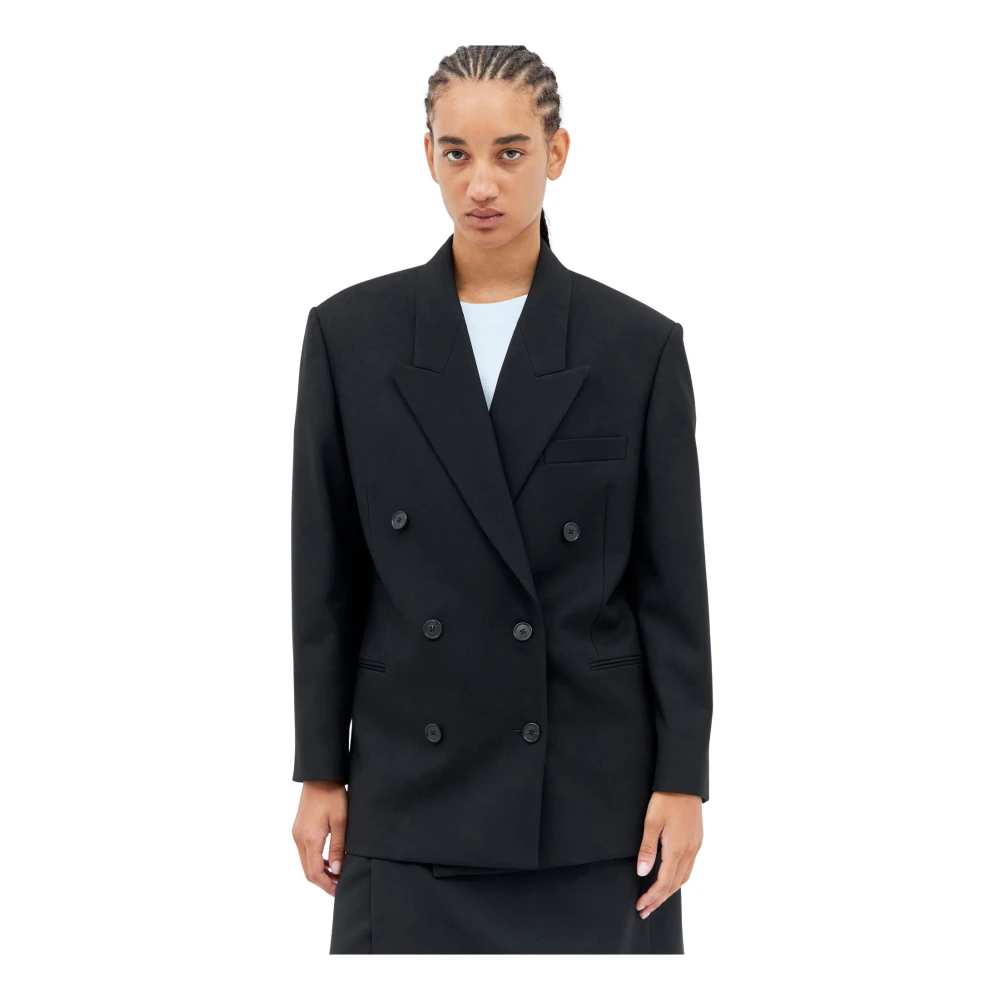 The Row Wollen Double-Breasted Blazer Black Dames