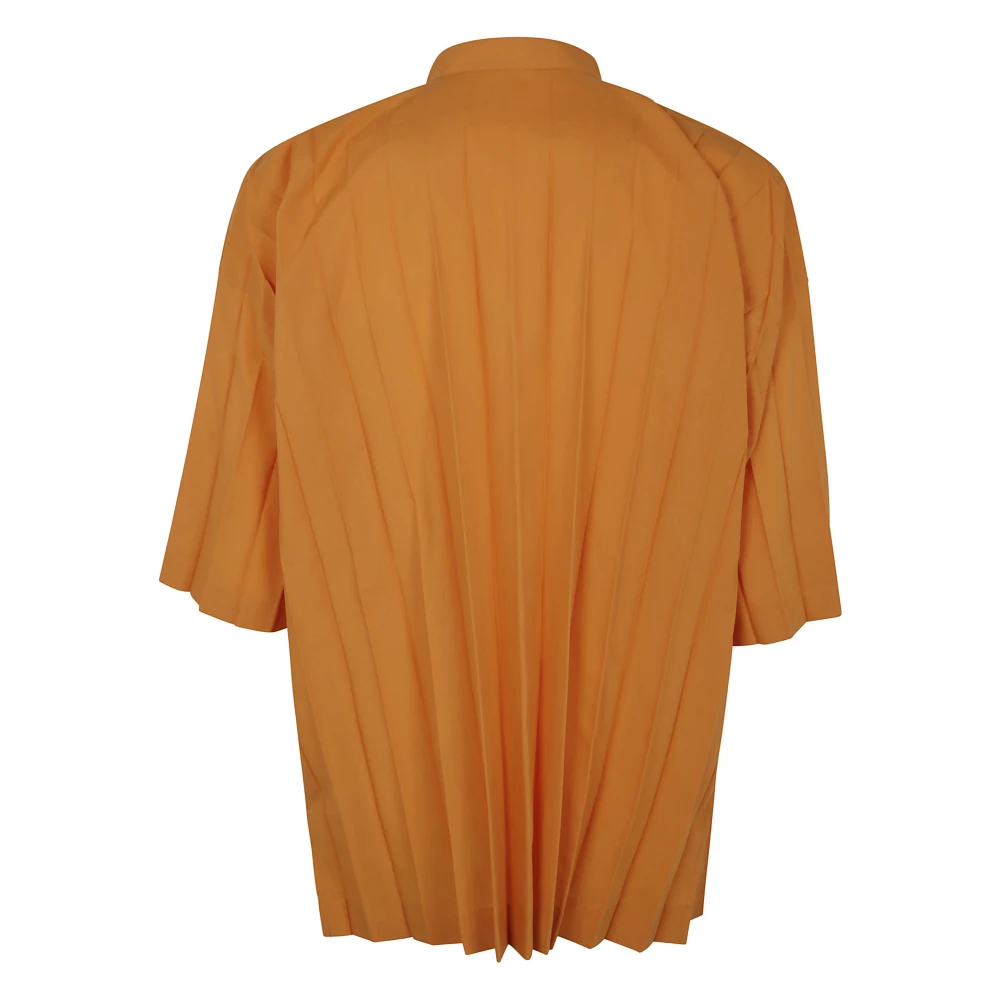 Issey Miyake Stijlvol Edge Shirt Orange Heren