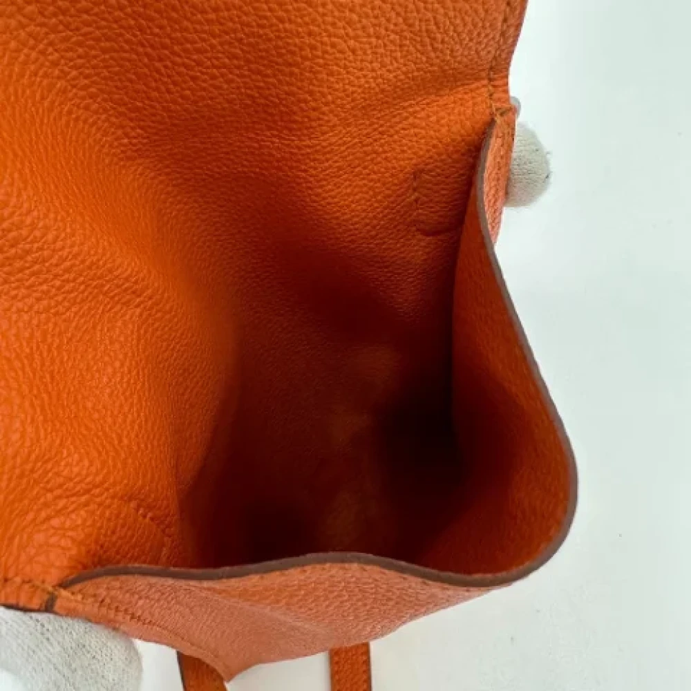 Hermès Vintage Pre-owned Leather shoulder-bags Orange Dames