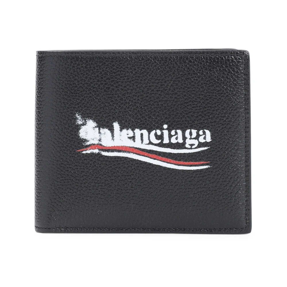 Balenciaga Vierkante Gevouwen Portemonnee Black Heren