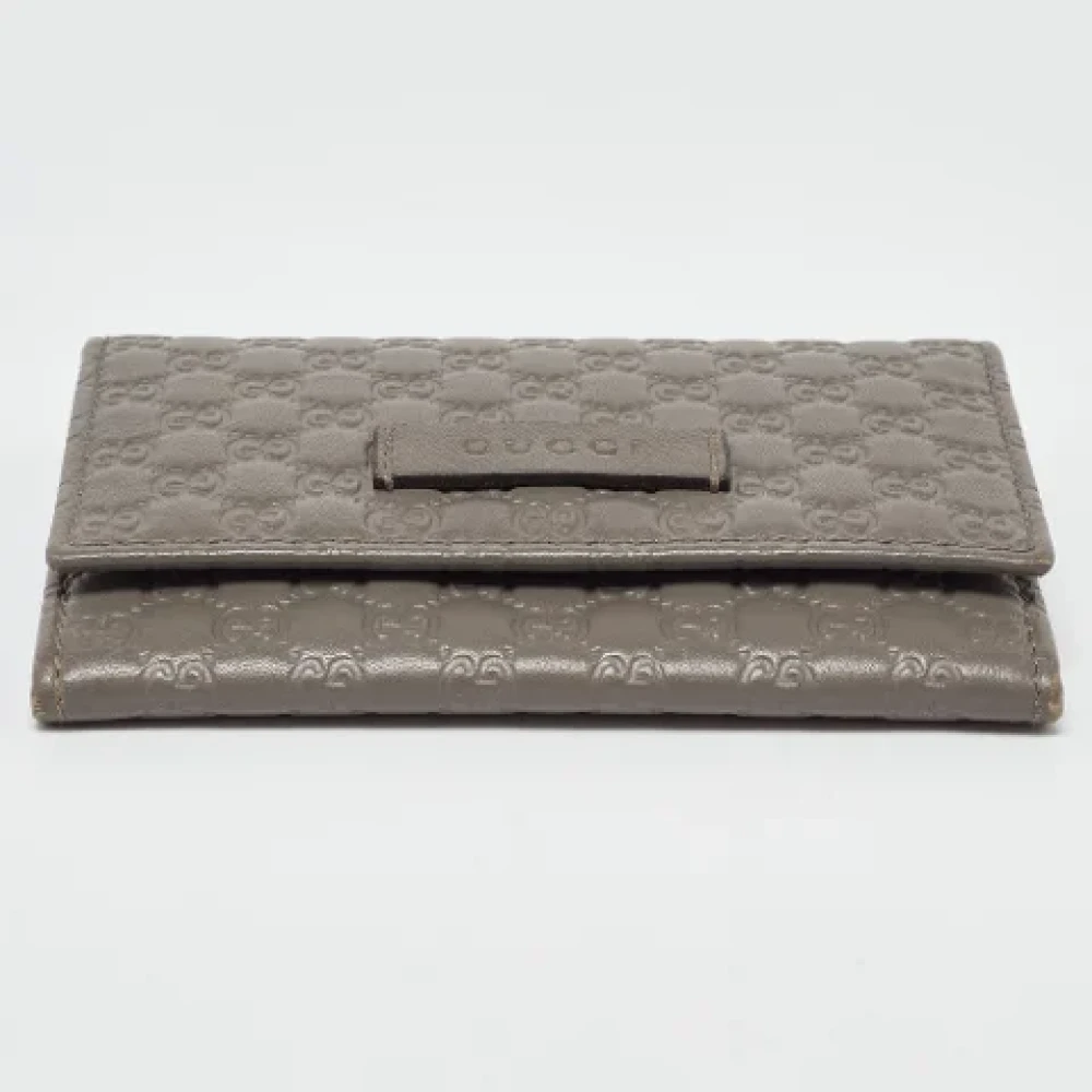 Gucci Vintage Pre-owned Leather wallets Gray Dames
