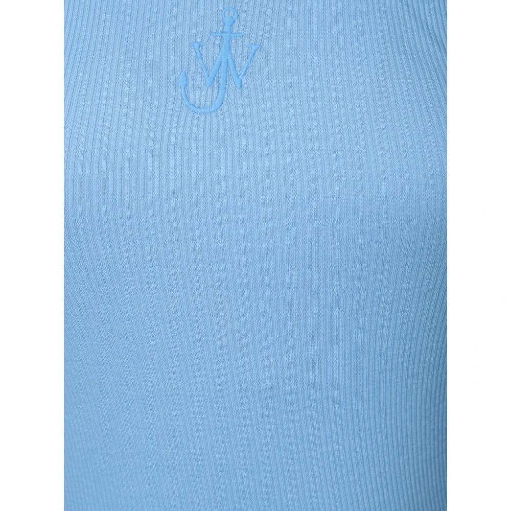 JW Anderson Blauwe Mouwloze Lange Jurk met Ankerlogo Blue Dames