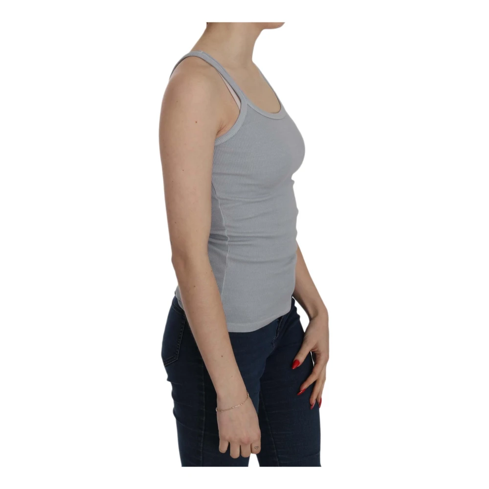 Pink Memories Grijze Mouwloze Katoenen Top Gray Dames