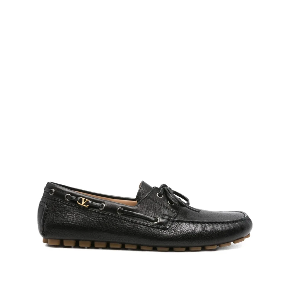 Valentino Garavani Men's Black Vlogo Signature Loafers - Boat Shoes - 8 Uk - Shoes