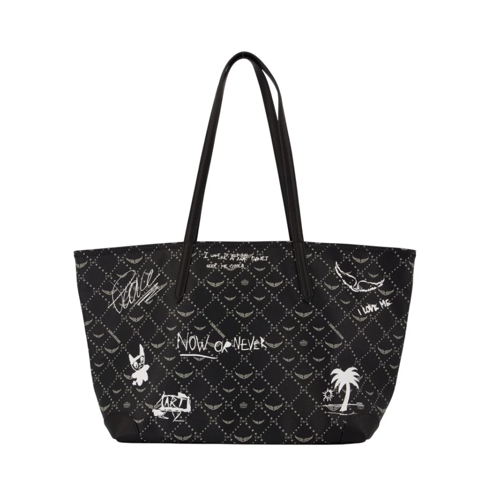 Zadig & Voltaire Donna Nero - Z Monogram Arty Tag Shopper Bag - Bags - One Size