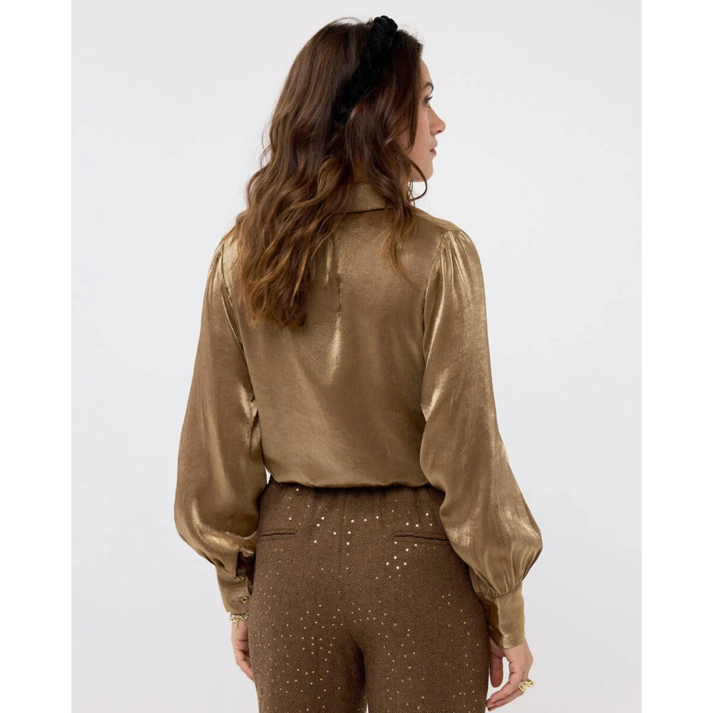 Ydence Lange Mouw Blouse Ws2415 Brown Dames