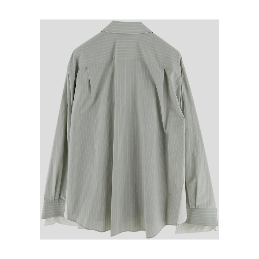 MM6 Maison Margiela Gestreept katoenen overhemd Green Dames
