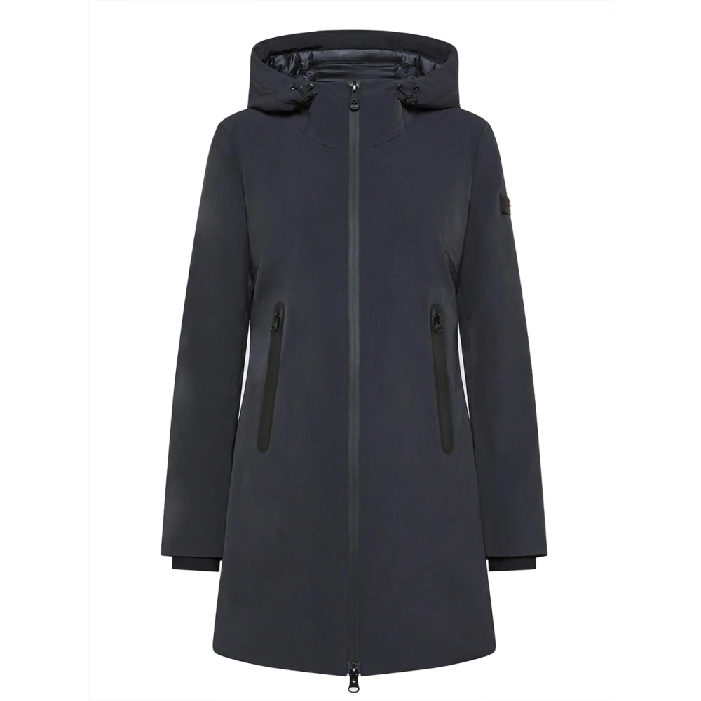 Peuterey Blauwe Parka Jas met Zwarte Details Blue Dames