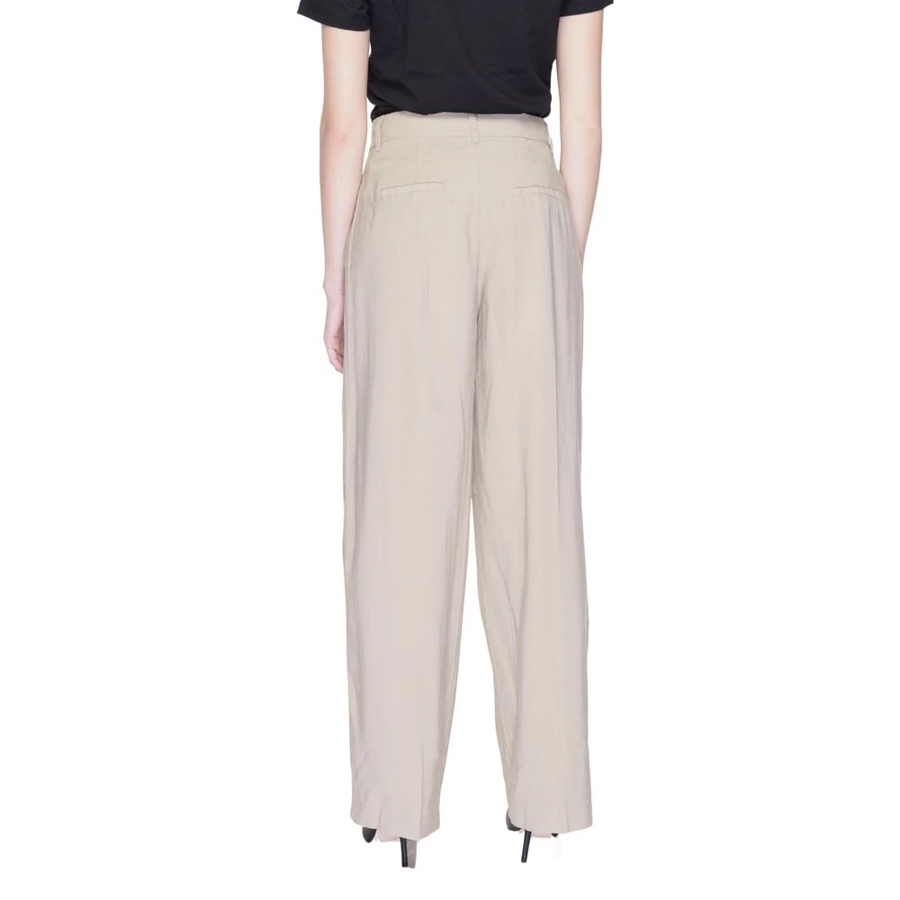 Only Beige Viscose Palazzo Broek Beige Dames