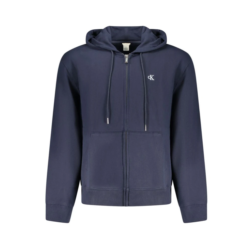 Calvin Klein Men's Blue Cotton Hooded Sweatshirt